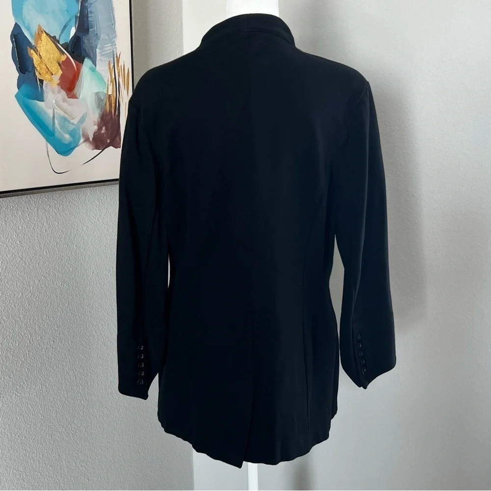 Cabi Womens Turner Blazer Jacket Black Single Button Collarless size 10